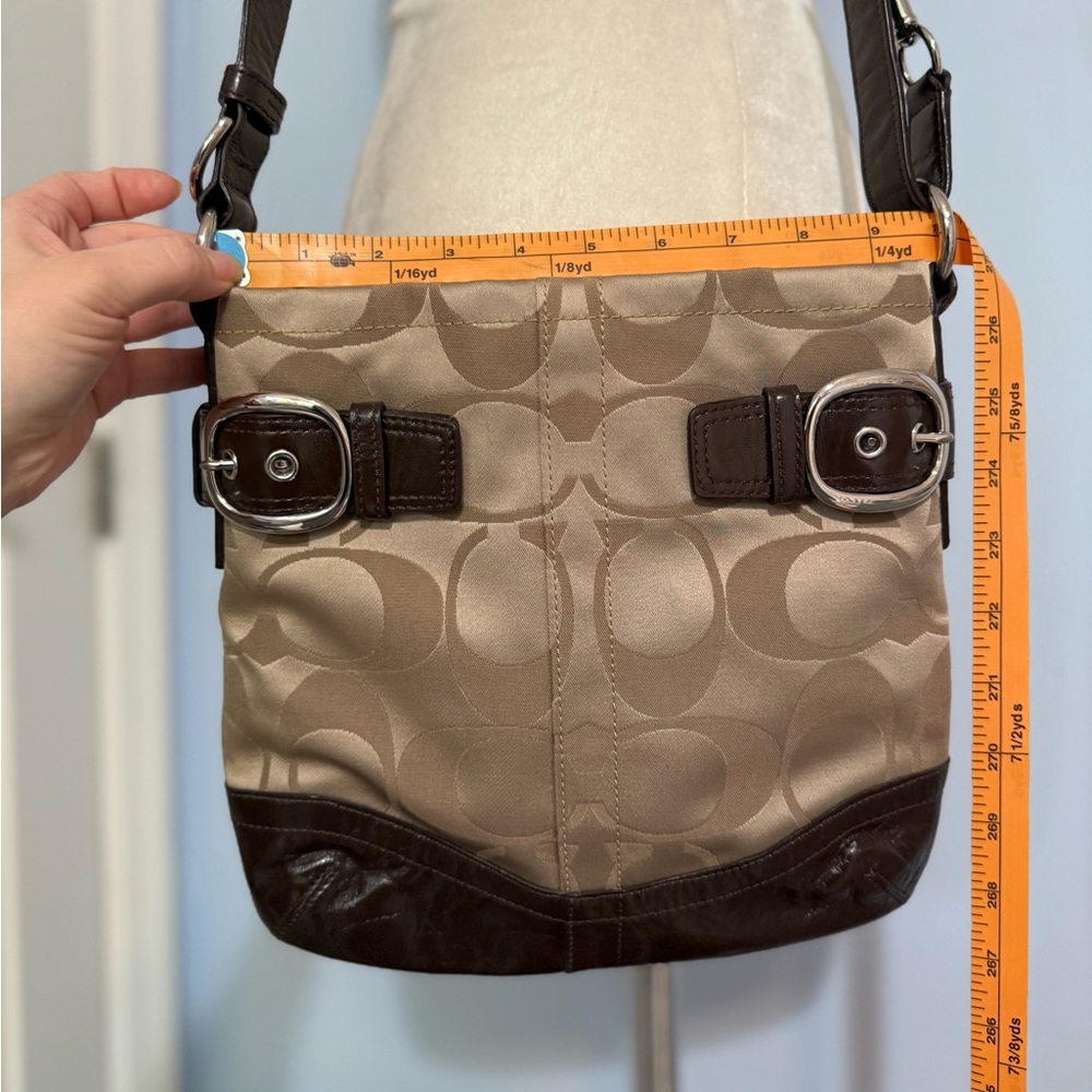 Coach Signature 2011 Tan and Brown Crossbody Bag - Picture 13 of 16